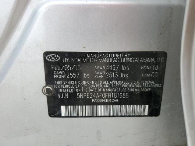 Photo 11 VIN: 5NPE24AF0FH181686 - HYUNDAI SONATA SE 