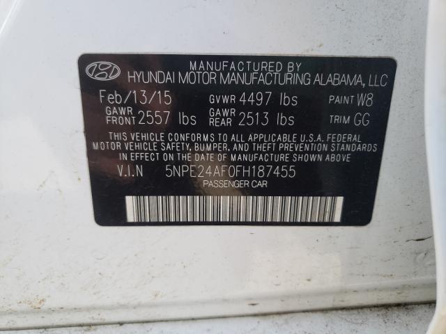 Photo 9 VIN: 5NPE24AF0FH187455 - HYUNDAI SONATA SE 