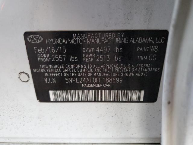 Photo 9 VIN: 5NPE24AF0FH188699 - HYUNDAI SONATA SE 