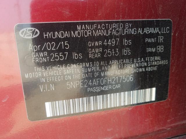 Photo 9 VIN: 5NPE24AF0FH217506 - HYUNDAI SONATA SE 