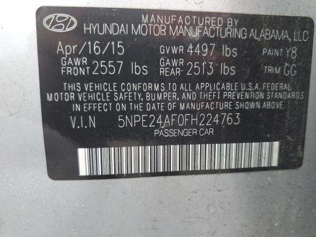 Photo 11 VIN: 5NPE24AF0FH224763 - HYUNDAI SONATA SE 