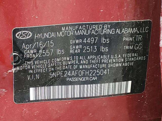 Photo 11 VIN: 5NPE24AF0FH225041 - HYUNDAI SONATA SE 