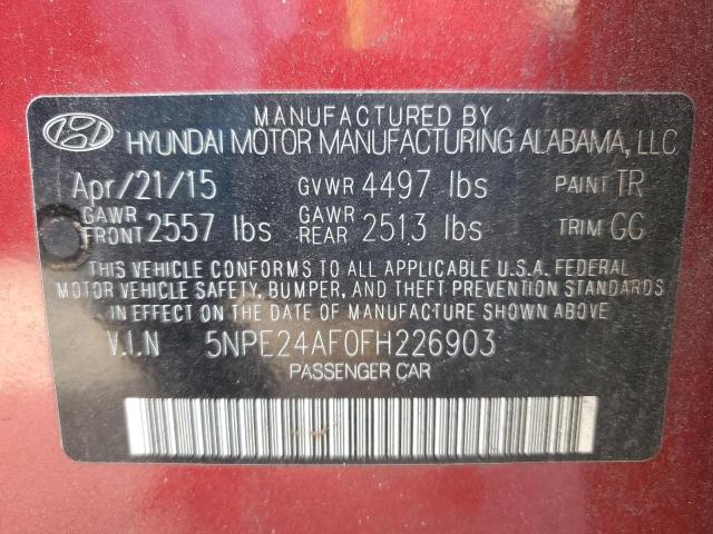 Photo 11 VIN: 5NPE24AF0FH226903 - HYUNDAI SONATA SE 