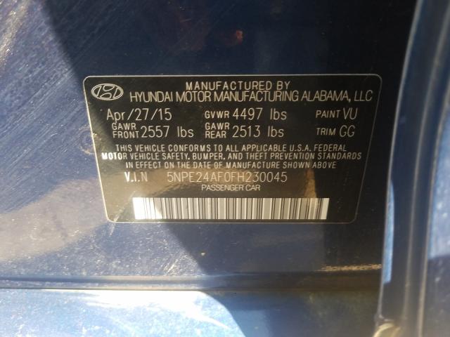 Photo 9 VIN: 5NPE24AF0FH230045 - HYUNDAI SONATA SE 