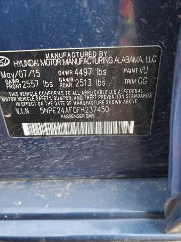 Photo 11 VIN: 5NPE24AF0FH237450 - HYUNDAI SONATA SE 