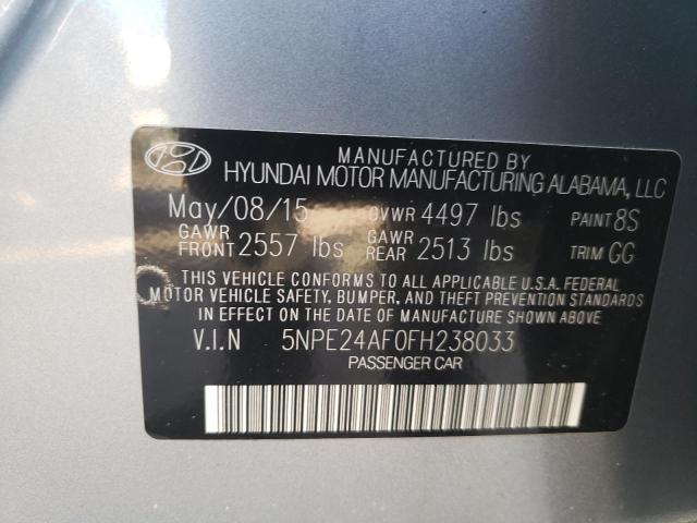 Photo 9 VIN: 5NPE24AF0FH238033 - HYUNDAI SONATA SE 