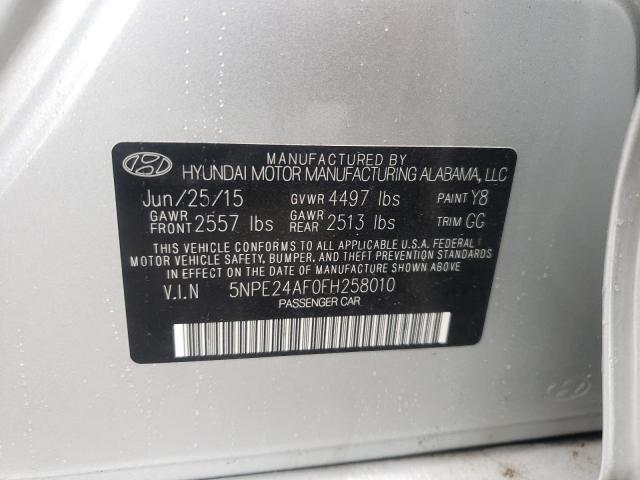 Photo 9 VIN: 5NPE24AF0FH258010 - HYUNDAI SONATA SE 