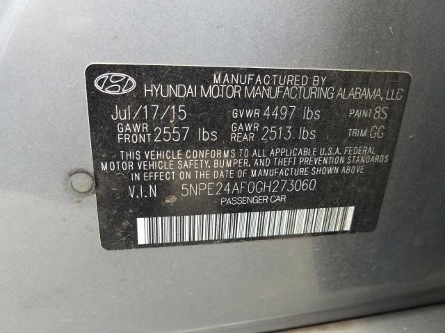 Photo 9 VIN: 5NPE24AF0GH273060 - HYUNDAI SONATA SE 