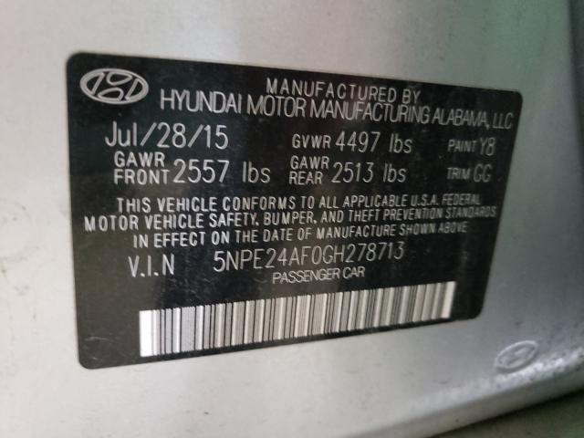 Photo 9 VIN: 5NPE24AF0GH278713 - HYUNDAI SONATA SE 