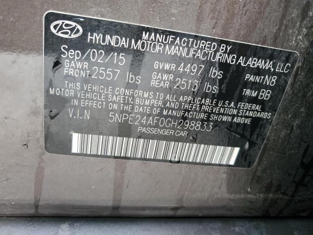 Photo 11 VIN: 5NPE24AF0GH298833 - HYUNDAI SONATA SE 