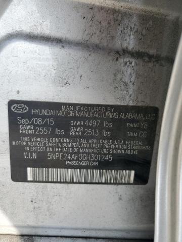 Photo 11 VIN: 5NPE24AF0GH301245 - HYUNDAI SONATA SE 