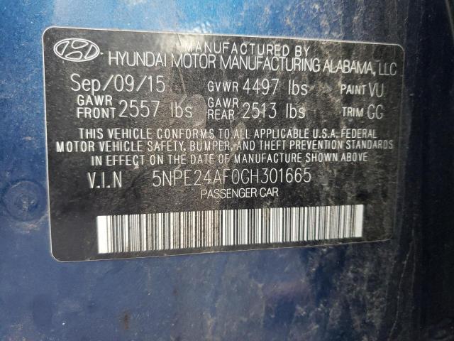 Photo 9 VIN: 5NPE24AF0GH301665 - HYUNDAI SONATA SE 