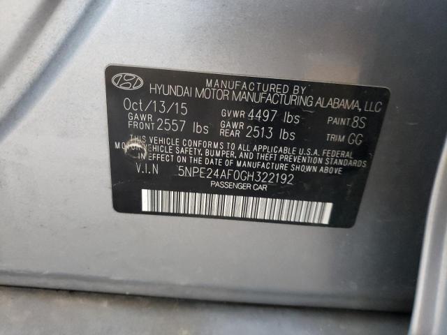 Photo 11 VIN: 5NPE24AF0GH322192 - HYUNDAI SONATA SE 