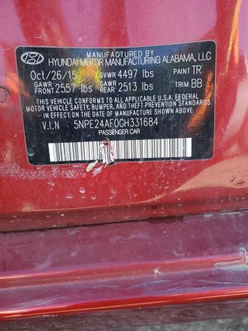 Photo 11 VIN: 5NPE24AF0GH331684 - HYUNDAI SONATA 