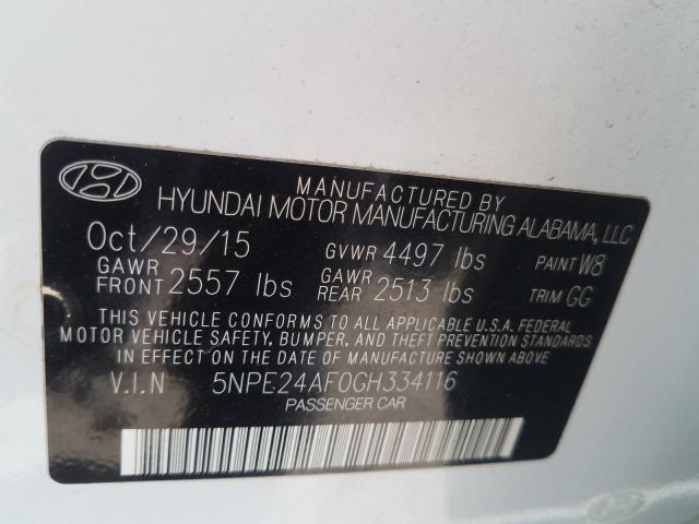 Photo 9 VIN: 5NPE24AF0GH334116 - HYUNDAI SONATA SE 