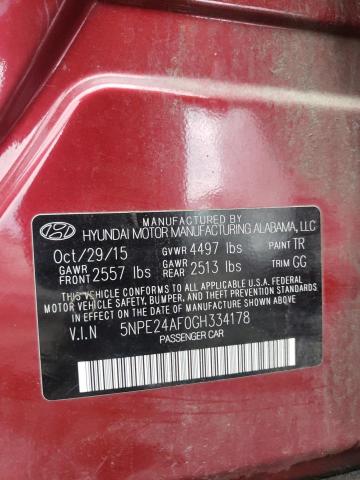 Photo 9 VIN: 5NPE24AF0GH334178 - HYUNDAI SONATA SE 