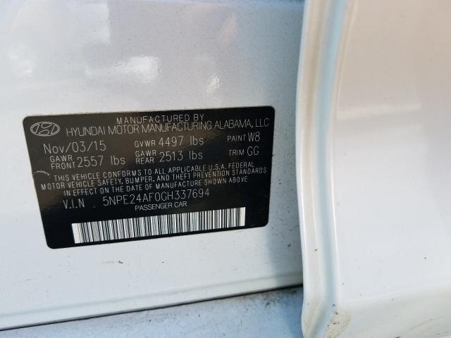 Photo 9 VIN: 5NPE24AF0GH337694 - HYUNDAI SONATA SE 