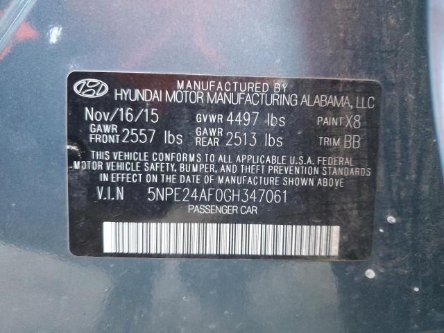 Photo 11 VIN: 5NPE24AF0GH347061 - HYUNDAI SONATA 