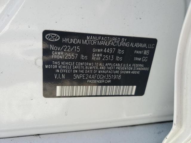 Photo 12 VIN: 5NPE24AF0GH351918 - HYUNDAI SONATA SE 