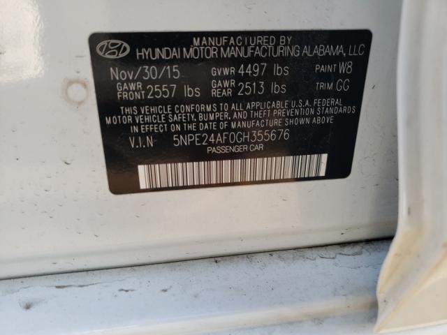 Photo 9 VIN: 5NPE24AF0GH355676 - HYUNDAI SONATA SE 