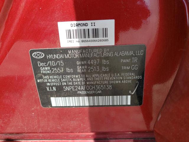 Photo 9 VIN: 5NPE24AF0GH365138 - HYUNDAI SONATA SE 