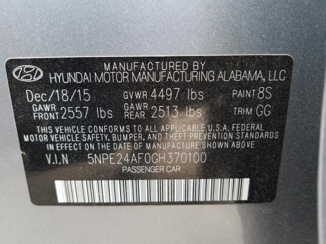 Photo 9 VIN: 5NPE24AF0GH370100 - HYUNDAI SONATA SE 