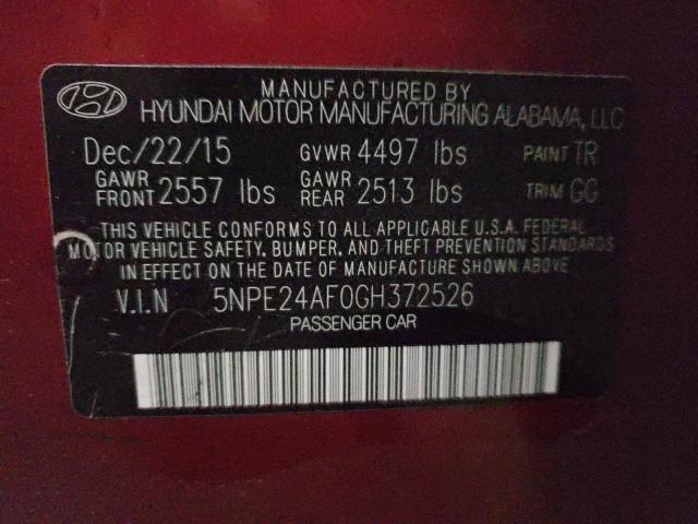 Photo 12 VIN: 5NPE24AF0GH372526 - HYUNDAI SONATA SE 