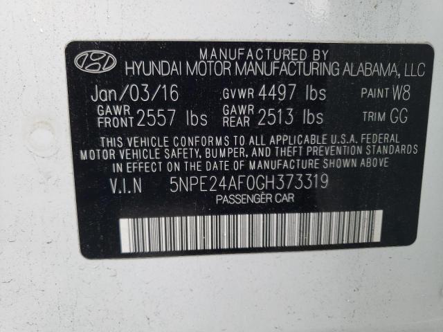 Photo 11 VIN: 5NPE24AF0GH373319 - HYUNDAI SONATA SE 