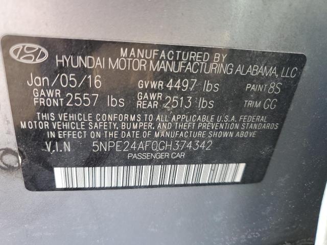 Photo 11 VIN: 5NPE24AF0GH374342 - HYUNDAI SONATA SE 