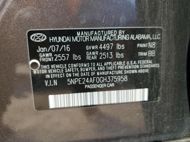 Photo 9 VIN: 5NPE24AF0GH375958 - HYUNDAI SONATA SE 