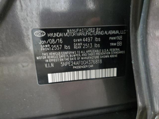 Photo 11 VIN: 5NPE24AF0GH376818 - HYUNDAI SONATA SE 