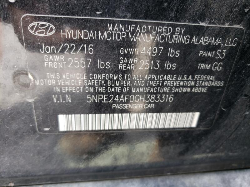 Photo 9 VIN: 5NPE24AF0GH383316 - HYUNDAI SONATA SE 