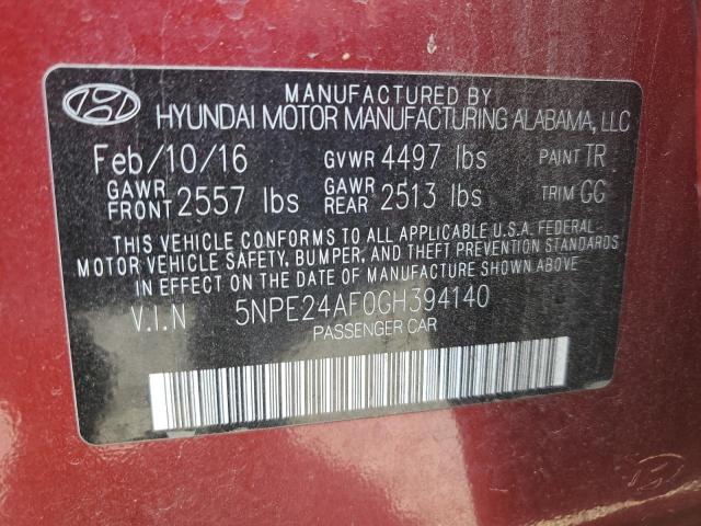 Photo 11 VIN: 5NPE24AF0GH394140 - HYUNDAI SONATA 