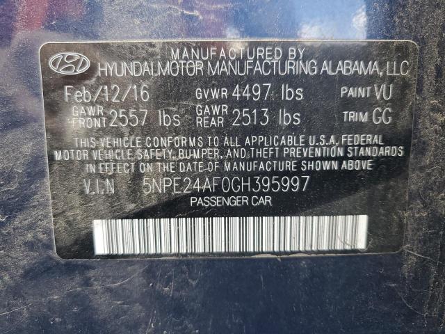 Photo 11 VIN: 5NPE24AF0GH395997 - HYUNDAI SONATA 