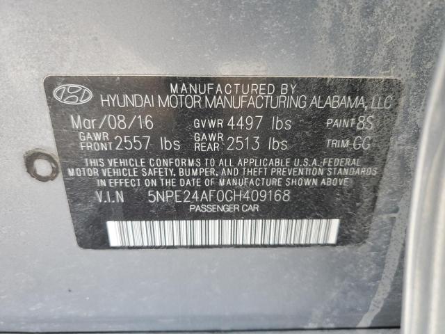 Photo 11 VIN: 5NPE24AF0GH409168 - HYUNDAI SONATA SE 