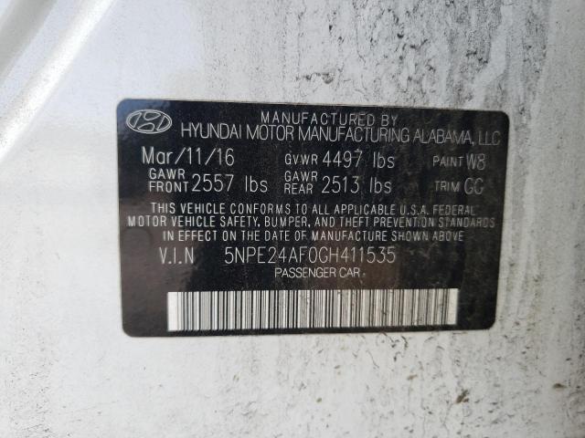 Photo 11 VIN: 5NPE24AF0GH411535 - HYUNDAI SONATA SE 