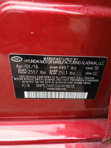 Photo 11 VIN: 5NPE24AF0GH419618 - HYUNDAI SONATA SE 