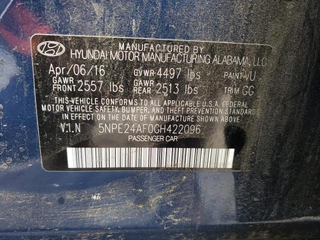 Photo 9 VIN: 5NPE24AF0GH422096 - HYUNDAI SONATA SE 