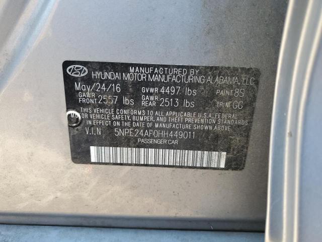 Photo 11 VIN: 5NPE24AF0HH449011 - HYUNDAI SONATA SE 