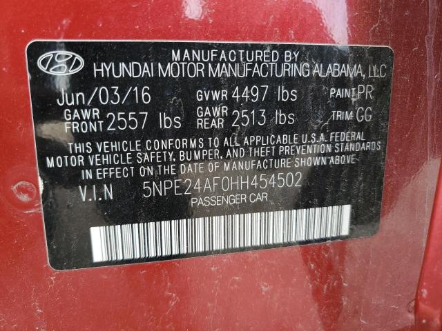 Photo 11 VIN: 5NPE24AF0HH454502 - HYUNDAI SONATA 