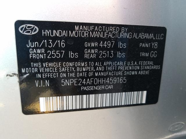 Photo 9 VIN: 5NPE24AF0HH459165 - HYUNDAI SONATA SE 