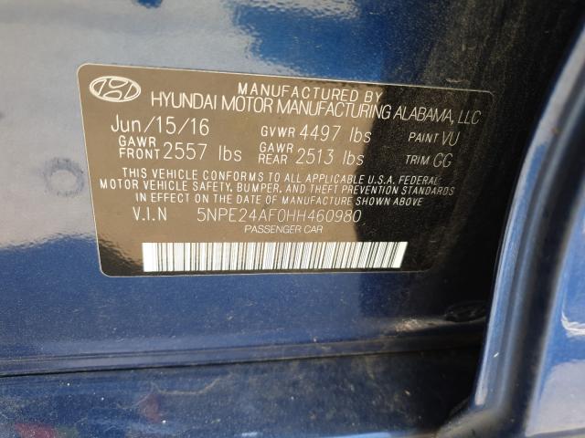 Photo 9 VIN: 5NPE24AF0HH460980 - HYUNDAI SONATA 