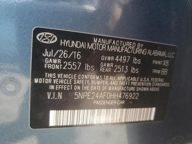 Photo 11 VIN: 5NPE24AF0HH476922 - HYUNDAI SONATA 