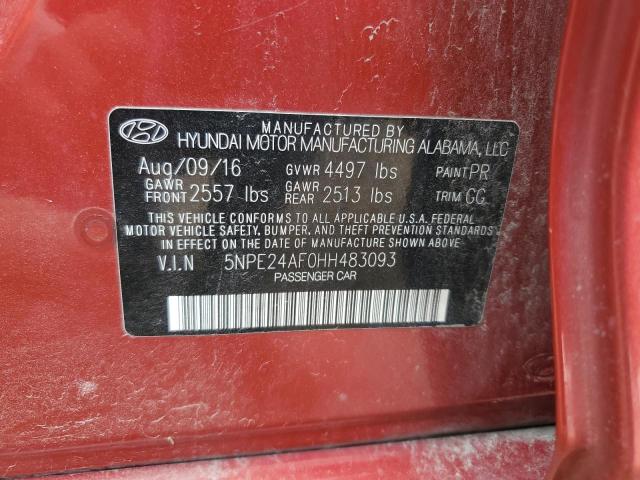 Photo 11 VIN: 5NPE24AF0HH483093 - HYUNDAI SONATA 