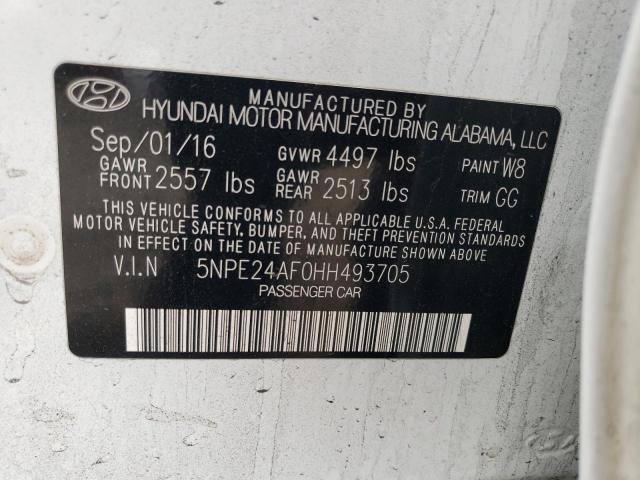 Photo 11 VIN: 5NPE24AF0HH493705 - HYUNDAI SONATA SE 