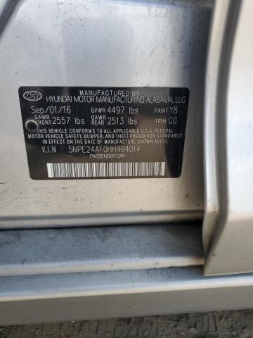 Photo 11 VIN: 5NPE24AF0HH494014 - HYUNDAI SONATA SE 