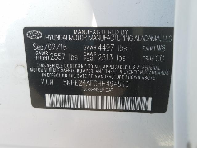 Photo 9 VIN: 5NPE24AF0HH494546 - HYUNDAI SONATA SE 