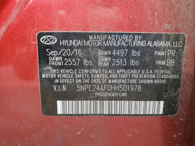 Photo 11 VIN: 5NPE24AF0HH501978 - HYUNDAI SONATA 