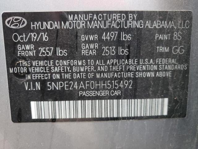 Photo 9 VIN: 5NPE24AF0HH515492 - HYUNDAI SONATA SE 