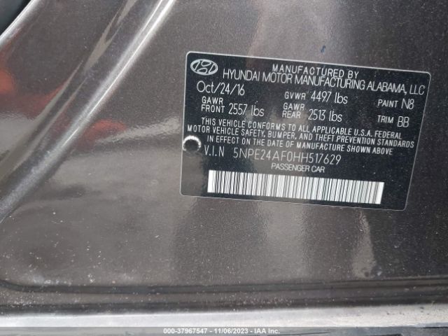 Photo 8 VIN: 5NPE24AF0HH517629 - HYUNDAI SONATA 